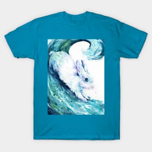 Water Bunny - Watercolor Animal Painting Art T-Shirt